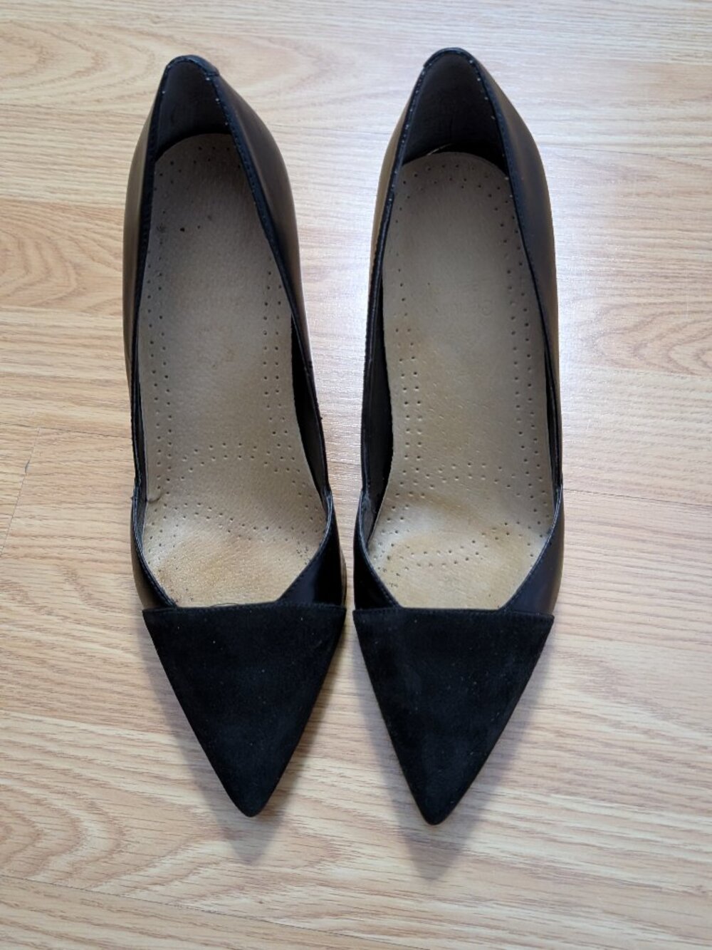 Marc Fisher Black Leather and Suede High Heels